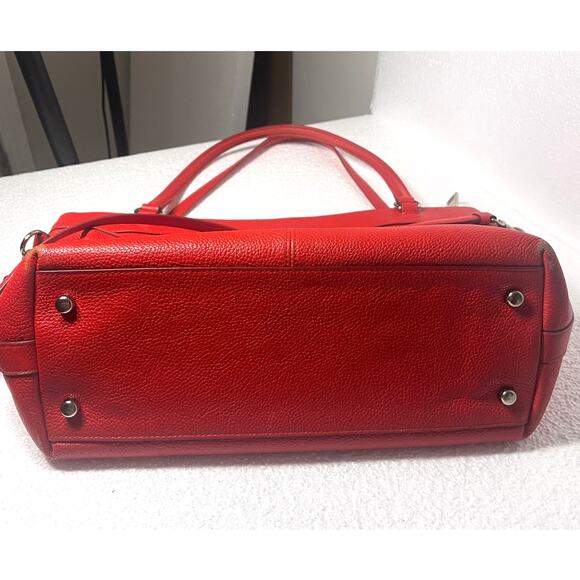 Coach Tyler Tote Pebble Leather Bag in Cherry Red (F54687) - Picture 5 of 12